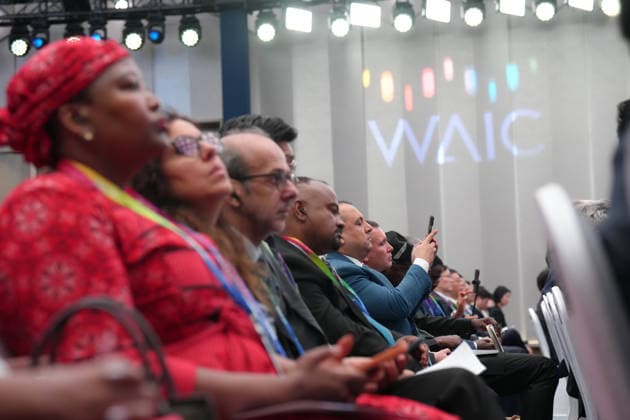 SHANGHAI, CHINA - JULY 17: Guests attend the opening ceremony of the 2026 World AI Conference and High-Level Meeting on Global AI Governance on July 17, 2026 in Shanghai, China. Themed AI Partnership for a Brighter Future, the event will include more than 140 forums, bringing together 1,400 guests from home and abroad.  Copyright: xVCGx 111654823191