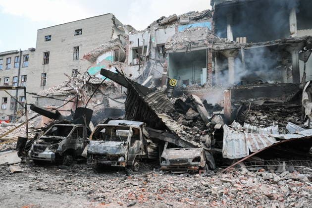 RUSSIA, GORLOVKA - JULY 17, 2026: A view of a warehouse building at Diad Confectionery Factory after it was hit in a Ukrainian military strike. Dmitry Yagodkin TASS  95132342