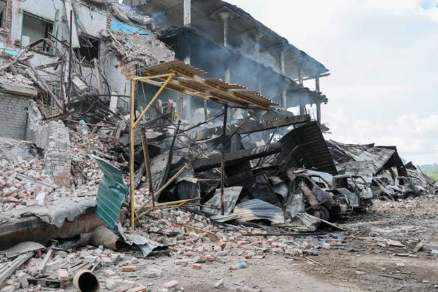 RUSSIA, GORLOVKA - JULY 17, 2026: A view of a warehouse building at Diad Confectionery Factory after it was hit in a Ukrainian military strike. Dmitry Yagodkin TASS  95132396