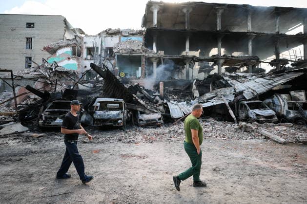RUSSIA, GORLOVKA - JULY 17, 2026: A view of a warehouse building at Diad Confectionery Factory after it was hit in a Ukrainian military strike. Dmitry Yagodkin TASS  95132571