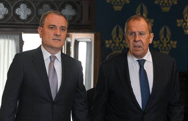 Russia Azerbaijan 9206899 17.07.2026 Azerbaijani Foreign Minister Jeyhun Bayramov and Russian Foreign Minister Sergey Lavrov arrive to attend a meeting in Moscow, Russia. Sergey Guneev Sputnik Moscow Russia  Copyright: xSergeyxGuneevx
