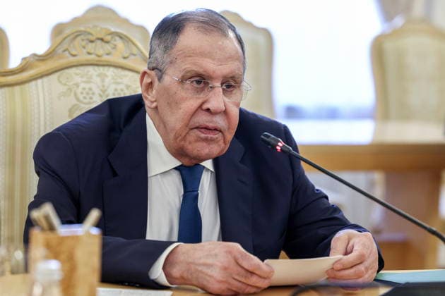 RUSSIA, MOSCOW - JULY 17, 2026: Russia s Minister of Foreign Affairs Sergei Lavrov during talks with Azerbaijan s Minister of Foreign Affairs Bayramov. Sergei Bulkin TASS  95135390