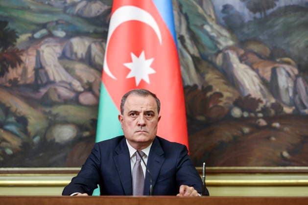 RUSSIA, MOSCOW - JULY 17, 2026: Azerbaijan s Minister of Foreign Affairs Jeyhun Bayramov gives a joint press conference with Russia s Minister of Foreign Affairs Lavrov after talks at the Reception House of the Russian Ministry of Foreign Affairs. Sergei Bulkin TASS  95137148