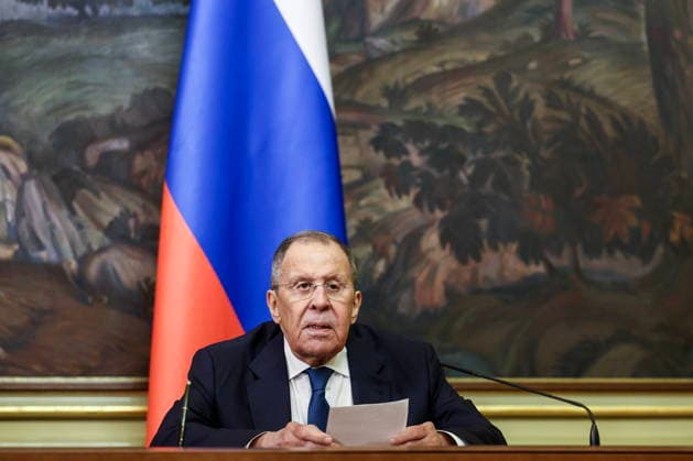 RUSSIA, MOSCOW - JULY 17, 2026: Russia s Minister of Foreign Affairs Sergei Lavrov gives a joint press conference with Azerbaijan s Minister of Foreign Affairs Bayramov after talks at the Reception House of the Russian Ministry of Foreign Affairs. Sergei Bulkin TASS  95137254