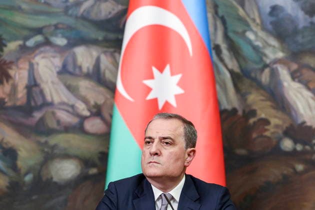 RUSSIA, MOSCOW - JULY 17, 2026: Azerbaijan s Minister of Foreign Affairs Jeyhun Bayramov gives a joint press conference with Russia s Minister of Foreign Affairs Lavrov after talks at the Reception House of the Russian Ministry of Foreign Affairs. Sergei Bulkin TASS  95137256