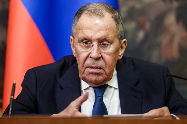 RUSSIA, MOSCOW - JULY 17, 2026: Russia s Minister of Foreign Affairs Sergei Lavrov gives a joint press conference with Azerbaijan s Minister of Foreign Affairs Bayramov after talks at the Reception House of the Russian Ministry of Foreign Affairs. Sergei Bulkin TASS  95137257