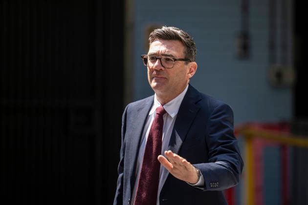 (260717) -- LONDON, July 17, 2026 -- Andy Burnham arrives at a special conference of the Labour Party in London, Britain, on July 17, 2026. Britain s Labour Party announced Friday that Andy Burnham has been confirmed as its leader. Burnham, former mayor of Greater Manchester, is expected to be appointed prime minister on Monday after Keir Starmer formally steps down, in accordance with established procedure. (Photo by Xinhua) (SpotNews) BRITAIN-LONDON-ANDY BURNHAM-LABOR PARTY-LEADER StephenxChung 