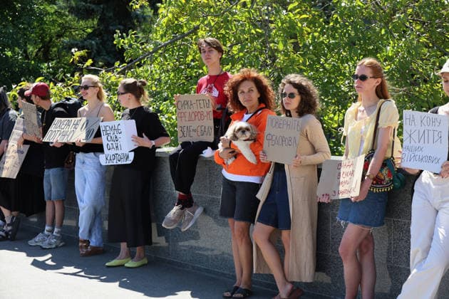 Activists protest against the dismissal of Ukrainian Defence Minister Mykhailo Fedorov in Svobody Square, Kharkiv, Ukraine, July 17, 2026. (Photo by Viacheslav Madiievskyi Ukrinform) Activists rally in support of Mykhailo Fedorov in Kharkiv  Copyright: xViacheslavxMadiievskyix