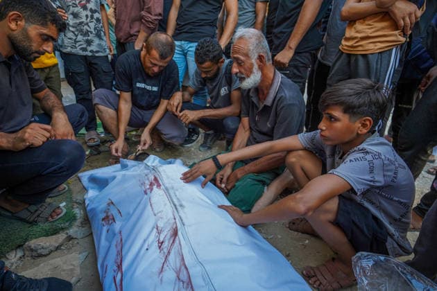 Eight Palestinians killed, 20 injured in Israeli strike on funeral gathering in Gaza JABALIA, GAZA, PALESTINE - JULY 17: Palestinians mourn as the bodies of those killed are taken from the morgue of Al-Awda Hospital for burial after an Israeli strike targeted civilians gathered outside the Al-Awda Hospital for other Palestinians funeral, in Jabalia, Gaza, Palestine on July 17, 2026. The attack killed eight people and injured 20 others. Adam Bilal Anadolu Jabalia Gaza. Editorial use only. Please get in touch for any other usage.  Copyright: x2026xAnadoluxAdamxBilalx