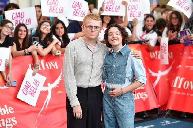IPA86760070 - Giffoni Vallepiana Giffoni Festival Photocall for the film Sunny Dancer. Pictured: Bella Ramsey and George Jaques  Copyright: xVincenzoxLandix xVincenzoxLandix 86760070