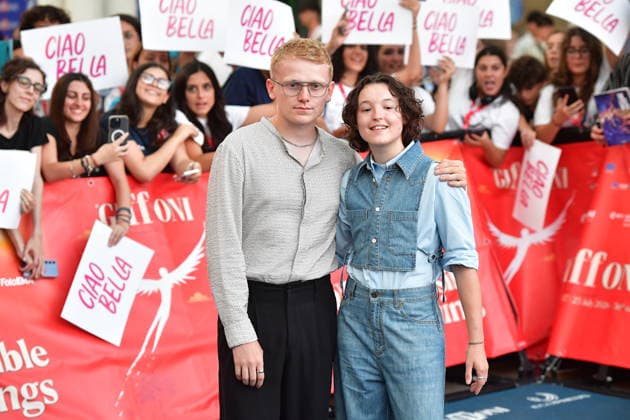 IPA86760072 - Giffoni Vallepiana Giffoni Festival Photocall for the film Sunny Dancer. Pictured: Bella Ramsey and George Jaques  Copyright: xVincenzoxLandix xVincenzoxLandix 86760072