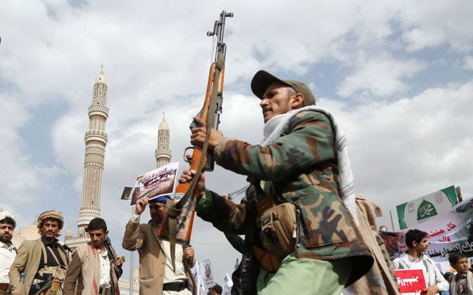 Houthis protest in Sanaa in support of al-Houthi s statements SANAA, YEMEN - JULY 17: Armed Houthis gather at Sabeen Square to hold a demonstration in support of Houthi leader in Yemen Abdul Malik al-Houthi s statements in Sanaa, Yemen on July 17, 2026. Mohammed Hamoud Anadolu Sanaa Yemen. Editorial use only. Please get in touch for any other usage.  Copyright: x2026xAnadoluxMohammedxHamoudx