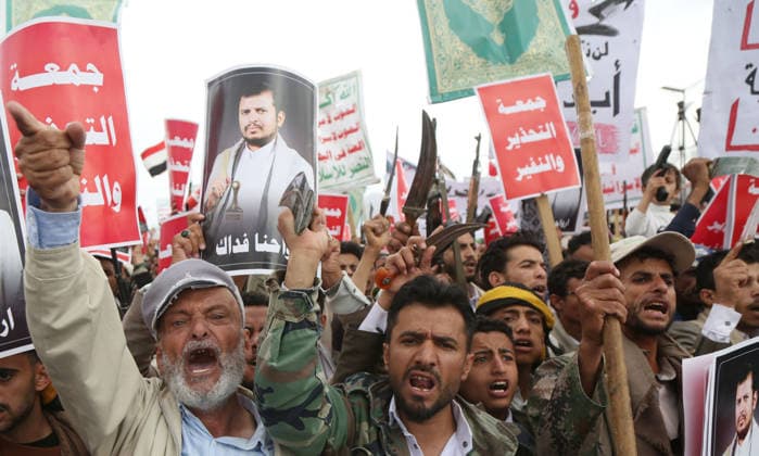 Houthis protest in Sanaa in support of al-Houthi s statements SANAA, YEMEN - JULY 17: Houthis gather at Sabeen Square to hold a demonstration in support of Houthi leader in Yemen Abdul Malik al-Houthi s statements in Sanaa, Yemen on July 17, 2026. Mohammed Hamoud Anadolu Sanaa Yemen. Editorial use only. Please get in touch for any other usage.  Copyright: x2026xAnadoluxMohammedxHamoudx