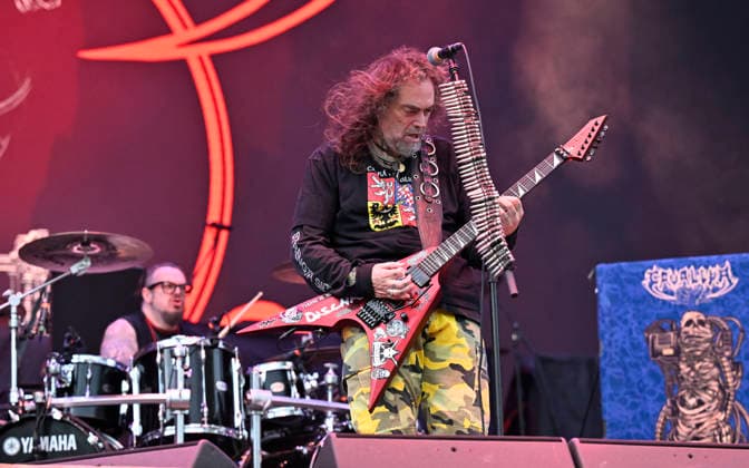 Guitarist Max Cavalera of Brazilian-American heavy metal supergroup Cavalera Conspiracy perform during the International Music Festival Masters of Rock in Vizovice near Zlin, Czech Republic, July 17, 2026. (CTKxPhoto DaliborxGluck) CTKPhotoP2026071707114  CTKPhotoP2026071707114