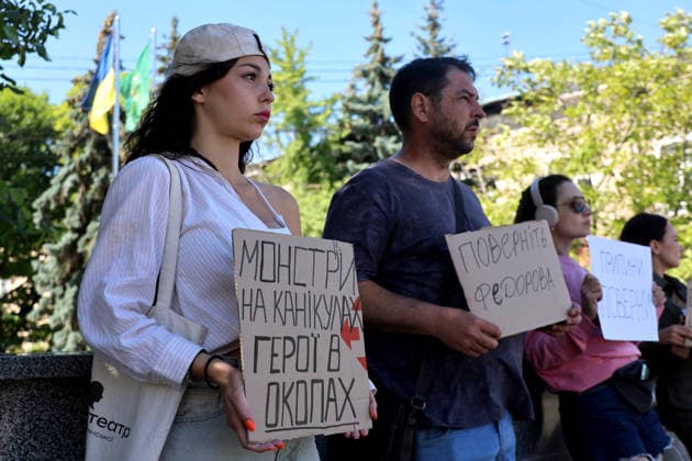 Activists rally in support of Mykhailo Fedorov in Kharkiv Activists protest against the dismissal of Ukrainian Defence Minister Mykhailo Fedorov in Svobody Square, Kharkiv, Ukraine, July 17, 2026., Credit:Viacheslav Madiievskyi Ukrinform Avalon Ukraine, Kharkiv  Copyright: xViacheslavxMadiievskyix xUkrinformx xAvalonx 1117040515