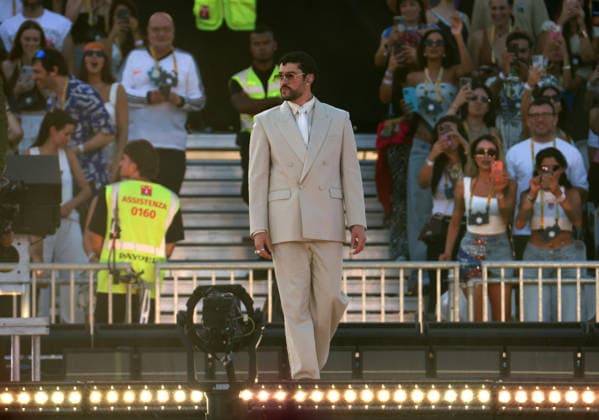 July 17, 2026, Milan, MILAN: Puerto Rican artist Bad Bunny performs at La Maura hippodrome as part of his world tour in Milan, Italy, 17 July 2026. The tour is centered on his latest album DeBI TiRAR MaS FOToS ..ANSA MATTEO BAZZI Milan MILAN  - ZUMAa110 20260717_zaf_a110_004 Copyright: xMatteoxBazzix