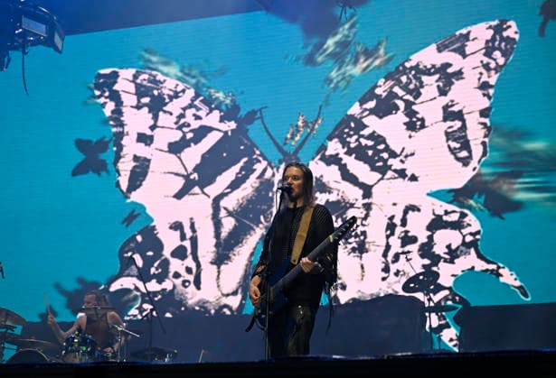 Eero Heinonen, guitarist of Rock Group Rasmus performs during the International Music Festival Masters of Rock in Vizovice near Zlin, Czech Republic, July 17, 2026. (CTKxPhoto DaliborxGluck) CTKPhotoP2026071707858  CTKPhotoP2026071707858