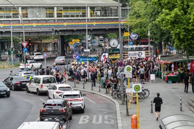 Protest Held Against AI Surveillance Measures in Berlin BERLIN, GERMANY JULY 17, 2026: Demonstrators take part in a protest against the deployment of an AI-assisted police surveillance system in Berlin on July 17, 2026. The system, introduced in selected areas of the city, is designed to analyze video footage and detect what authorities describe as suspicious behavior. Critics argue the technology expands state surveillance, raises privacy concerns and risks discriminatory policing and the criminalization of marginalized communities. Berlin Germany Copyright: x xAndrÃ sxTrujillox xJNAxPressx