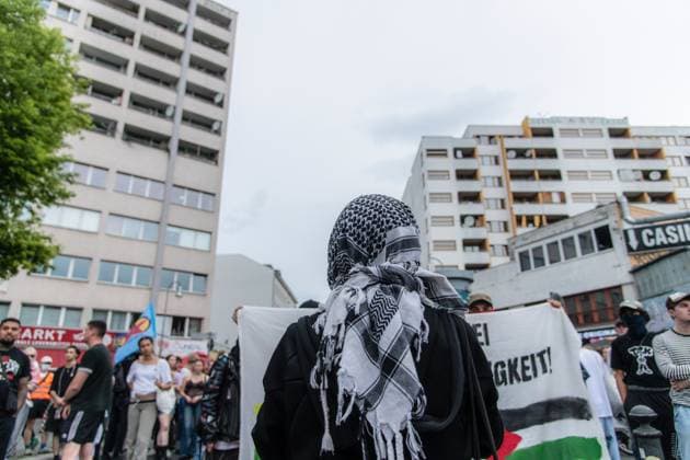 Protest Held Against AI Surveillance Measures in Berlin BERLIN, GERMANY JULY 17, 2026: Demonstrators take part in a protest against the deployment of an AI-assisted police surveillance system in Berlin on July 17, 2026. The system, introduced in selected areas of the city, is designed to analyze video footage and detect what authorities describe as suspicious behavior. Critics argue the technology expands state surveillance, raises privacy concerns and risks discriminatory policing and the criminalization of marginalized communities. Berlin Germany Copyright: x xAndrÃ sxTrujillox xJNAxPressx
