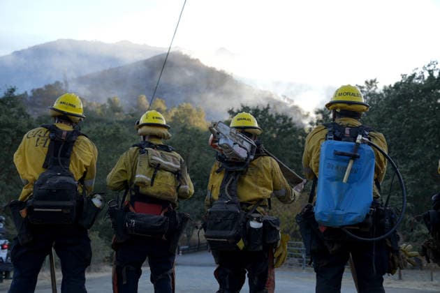 Morgan fire near Mount Diablo of California CONTRA COSTA COUNTY, CALIFORNIA - JULY 17: Firefighters are seen as crews battle wildfire between Morgan Territory State Park and Mount Diablo State Park in Contra Costa County, California, United States on July 17, 2026. Tayfun Coskun Anadolu California United States. Editorial use only. Please get in touch for any other usage.  Copyright: x2026xAnadoluxTayfunxCoskunx