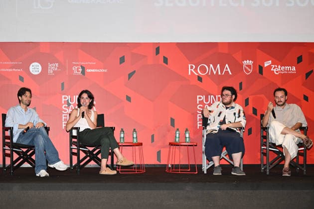 News - Romana Maggiora Vergano and Paolo Strippoli at Puntasacra Film Fest Paolo Strippoli, Romana Maggiora Vergano, Fabrizio Ciavoni and Riccardo Cozzari before the screening of La Valle dei Sorrisi at the Puntasacra Film Fest on July 17, 2026, in Idroscalo di Ostia, Rome, Italy. Rome Idroscalo di Ostia Italy Copyright: xDomenicoxCippitellix xLiveMediax LPN_2569387