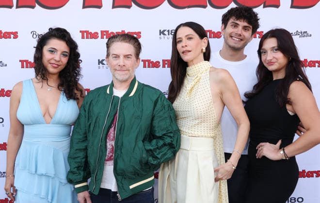 Inside arrivals for the Los Angeles premiere of The Floaters at Laemmle Royal Featuring: Bekah Zornosa, Seth Green, Jackie Tohn, Ben Krieger, Jillian Jordan Where: Los Angeles, California, United States When: 17 Jul 2026 Credit: Faye s Vision Cover Images EDITORIAL USE ONLY. NOT FOR USE BY NEWSPAPERS BASED IN THE UK. Copyright: xx coverimg55860525