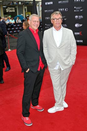 NIBELUNGEN FESTSPIELE. Manuel Bortt und Andre Eisermann anläßlich der Premiere des Stückes Die Hunnenkönigin im Rahmen der Nibelungen Festspiele am 17.07.2026 vor dem Kaiserdom Worms. 20260717MWI113575 *** NIBELUNGEN FESTIVAL Manuel Bortt and Andre Eisermann on the occasion of the premiere of the play *The Queen of the Huns* as part of the Nibelungen Festival on July 17, 2026, in front of the Imperial Cathedral in Worms 20260717MWI113575