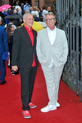 NIBELUNGEN FESTSPIELE. Manuel Bortt und Andre Eisermann anläßlich der Premiere des Stückes Die Hunnenkönigin im Rahmen der Nibelungen Festspiele am 17.07.2026 vor dem Kaiserdom Worms. 20260717MWI113578 *** NIBELUNGEN FESTIVAL Manuel Bortt and Andre Eisermann on the occasion of the premiere of the play *The Hun Queen* as part of the Nibelungen Festival on July 17, 2026, in front of the Imperial Cathedral in Worms 20260717MWI113578