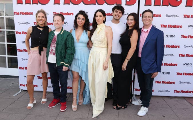 Los Angeles CA July 17: Andra Gordon, Bekah Zornosa, Seth Green, Jackie Tohn, Ben Krieger, Jillian Jordan, Shai Korman. at Los Angeles Premiere Of The Floaters held at The Laemmle Royal in Los Angeles, CA. on July 17, 2026 Copyright: xAdMediax MediaPunchx