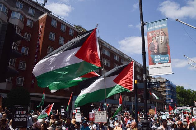 July 18, 2026, London, England, United Kingdom: Thousands of people take part as the Narional March for Palestine sets off from Russell Square. London United Kingdom - ZUMAv130 20260718_zip_v130_034 Copyright: xVukxValcicx