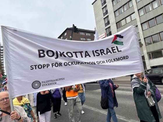 Protest in Stockholm against Israeli attacks on Palestine and Lebanon STOCKHOLM, SWEDEN - JULY 18: People gather to stage a protest against Israel s attacks on Palestine and Lebanon, in Stockholm, Sweden on July 18, 2026. Atila Altuntas Anadolu Stockholm Sweden. Editorial use only. Please get in touch for any other usage.  Copyright: x2026xAnadoluxAtilaxAltuntasx