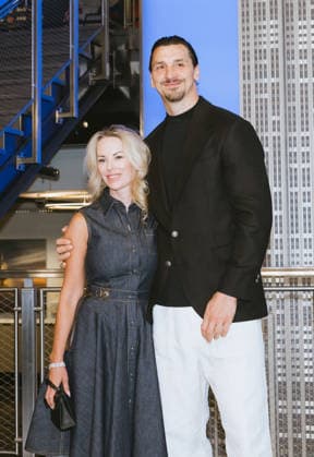 July 18, 2026, New York, Ny, United States: Helena Seger and Zlatan Ibrahimovic, Swedish soccer legend lights the Empire State Building. In partnership with the Consulate General of Sweden in New York to celebrate Ã¢â‚¬oeZlatan Takes Over New YorkÃ¢â‚¬Â ahead of the 2026 FIFA World Cup Final. Held at Empire State Building in New York. Dinara Khairova Zuma Press July 18, 2026. New York United States - ZUMAp281 20260718_zea_p281_006 Copyright: xPhotoxImagexPressx