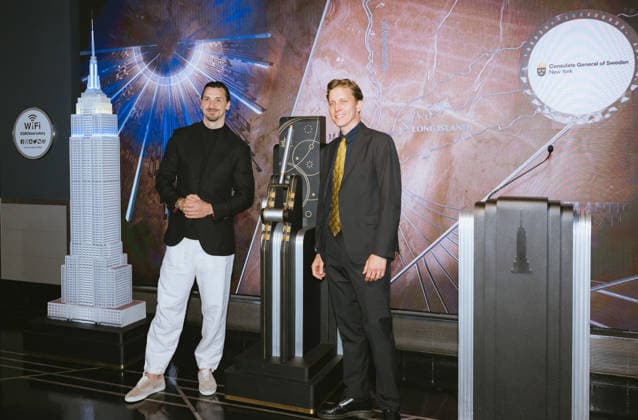 July 18, 2026, New York, Ny, United States: Zlatan Ibrahimovic and Johan Arvidsson at Zlatan Ibrahimovic, Swedish soccer legend lights the Empire State Building. In partnership with the Consulate General of Sweden in New York to celebrate Ã¢â‚¬oeZlatan Takes Over New YorkÃ¢â‚¬Â ahead of the 2026 FIFA World Cup Final. Held at Empire State Building in New York. Dinara Khairova Zuma Press July 18, 2026. New York United States  - ZUMAp281 20260718_zea_p281_007 Copyright: xPhotoxImagexPressx