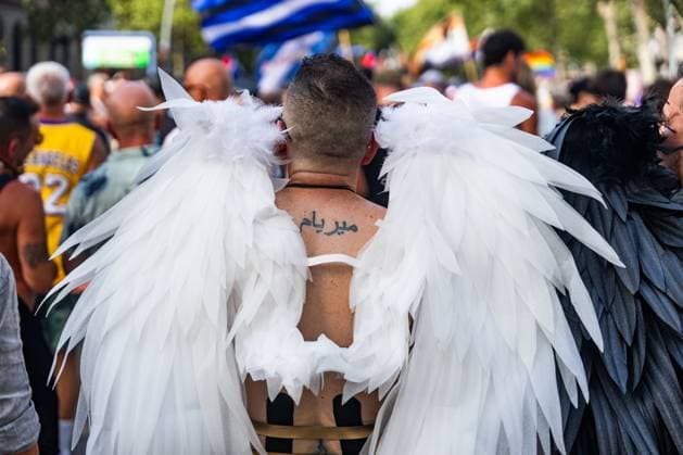 July 18, 2026, Barcelona, Spain: BARCELONA, SPAIN - JULY 18, 2026: Demonstrators march with flags and banners during the annual Pride parade to advocate for LGBTQ+ rights, sexual orientation equality, and transgender visibility. The mass mobilization brought together thousands of participants and civil rights organizations calling for stronger anti-discrimination laws and full legal protections for the gay, lesbian, and trans community across Europe. JNA Press Barcelona Spain - ZUMAq101 20260718_zna_q101_126 Copyright: xMarcxAsensioxClupesx