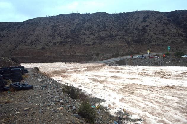 Coquimbo, July 18, 2026 Due to heavy rainfall affecting the area, most of the streams have burst their banks, as is the case with the Islon Stream, which cut off the road, leaving towns in the Alejandro Pizarro sector isolated. Aton Chile, CHILE Aton 1173592  Copyright: AlejandroxPizarro AtonxChile