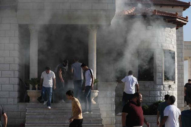 July 18, 2026, Nablus, West Bank, Palestine: Nablus, Palestine. 18 7 2026. Israeli settlers set fire to an inhabited Palestinian house in the village of Tell, southwest of Nablus in the northern occupied West Bank, causing extensive material damage to the building. In a separate act, settlers also burned agricultural land belonging to residents of the village, resulting in further property losses. Nablus Palestine - ZUMAd99_ 20260718_zap_d99_020 Copyright: xMohammedxTurabix