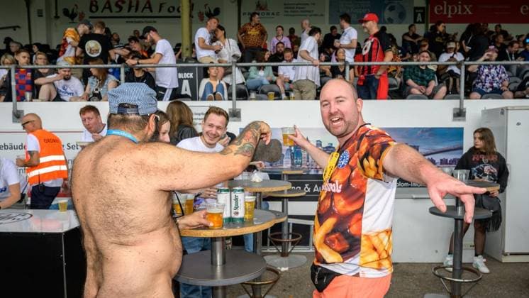 Essen: Pottorignale vs. Nacktionalmannschaft ** NUR FÜR REDAKTIONELLE ZWECKE ** EDITORIAL USE ONLY **<p>Beim Spiel Pottorignale gegen die Nacktionalmannschaft am am Samstag, den 18. Juli 2026, im Stadion am Uhlenkrug in Essen-Stadtwaldt. Deutschland NRW Essen Copyright: UwexErnst *** Essen Pottorignale vs. Nacktionalmannschaft ** FOR EDITORIAL USE ONLY ** EDITORIAL USE ONLY ** p At the game between the Pottorignale and the Nacktionalmannschaft on Saturday, July 18, 2026, at the Uhlenkrug Stadium in Essen Stadtwaldt, Germany, North Rhine-Westphalia, Essen. Copyright UwexErnst Copyright: UwexErnst doc86rw4ti70ggnk3wvrjd ,EDITORIAL USE ONLY