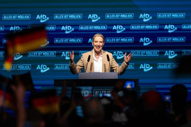 Alice Elisabeth Weidel (AfD) - Wahlkampfauftaktveranstaltung der AfD Sachsen-Anhalt in der Messe Magdeburg am Sonnabend, den 18. Juli 2026 in Magdeburg. *** Alice Elisabeth Weidel: AfD Saxony-Anhalt’s campaign kickoff event at the Magdeburg Exhibition Center on Saturday, July 18, 2026, in Magdeburg