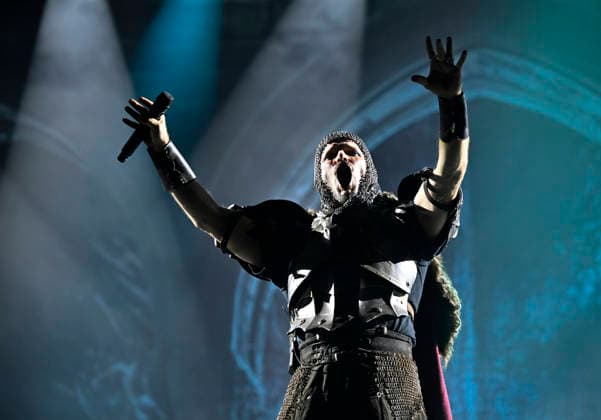 Singer Hauptmann from the German metal band Feuerschwanz performs during the International Music Festival Masters of Rock in Vizovice near Zlin, Czech Republic, on July 18, 2026. (CTKxPhoto DaliborxGluck) CTKPhotoP2026071805023  CTKPhotoP2026071805023