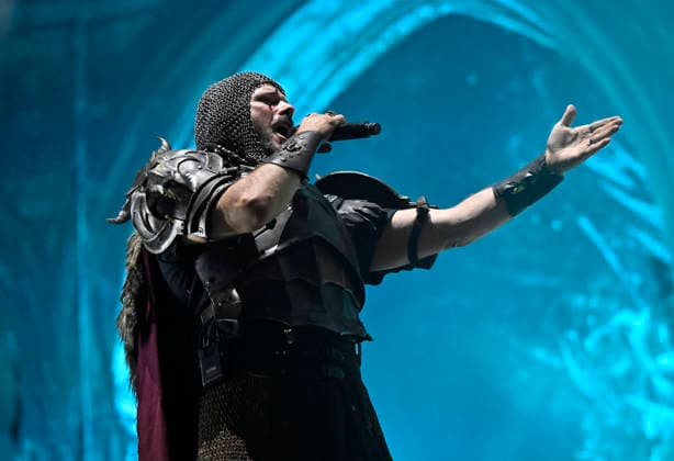 Singer Hauptmann from the German metal band Feuerschwanz performs during the International Music Festival Masters of Rock in Vizovice near Zlin, Czech Republic, on July 18, 2026. (CTKxPhoto DaliborxGluck) CTKPhotoP2026071805025  CTKPhotoP2026071805025