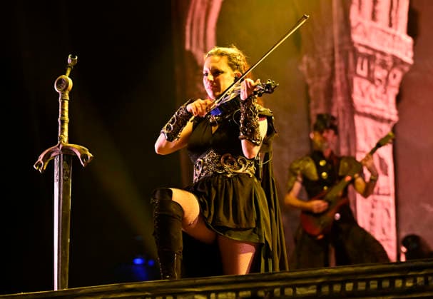 Violinist Johanna from the German metal band Feuerschwanz performs during the International Music Festival Masters of Rock in Vizovice near Zlin, Czech Republic, on July 18, 2026. (CTKxPhoto DaliborxGluck) CTKPhotoP2026071805036  CTKPhotoP2026071805036