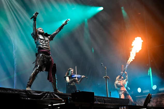 Singer Hodi from the German metal band Feuerschwanz performs during the International Music Festival Masters of Rock in Vizovice near Zlin, Czech Republic, on July 18, 2026. (CTKxPhoto DaliborxGluck) CTKPhotoP2026071805042  CTKPhotoP2026071805042