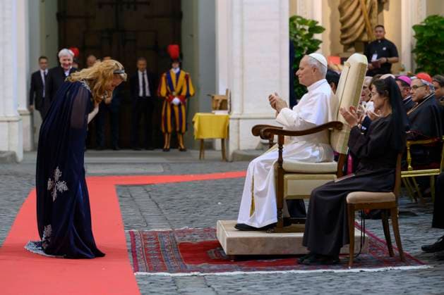 ITALY - POPE LEO XIV ATTENDS A CONCERT IN THE APOSTOLIC PALACE AT THE SUMMER PAPAL RESIDENCE IN CASTEL GANDOLFO - 2026 7 18 Italy, Castel Gandolfo, Vatican, 2026 7 18.Pope Leo XIV attend a concert in the Apostolic Palace at the summer papal residence in Castel Gandolfo EDITORIAL USE ONLY - NO BOOKS Copyright: xVATICANxMEDIAx