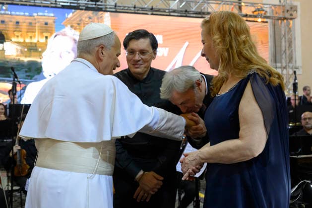 ITALY - POPE LEO XIV ATTENDS A CONCERT IN THE APOSTOLIC PALACE AT THE SUMMER PAPAL RESIDENCE IN CASTEL GANDOLFO - 2026 7 18 Italy, Castel Gandolfo, Vatican, 2026 7 18.Pope Leo XIV attend a concert in the Apostolic Palace at the summer papal residence in Castel Gandolfo EDITORIAL USE ONLY - NO BOOKS Copyright: xVATICANxMEDIAx