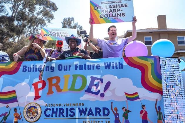 July 18, 2026, San Diego, California, Unted States: A decorated float is driven through the streets during the parade..The 2026 San Diego Pride Parade fills the streets of Hillcrest area with color, energy, and a powerful sense of community as thousands of people gather to celebrate LGBTQ+ pride and equality on July 18th, 2026, in San Diego, California. Participants wave rainbow flags, dance alongside decorated floats, and cheer for local organizations, businesses, and advocacy groups that march through the streets. Allies line the parade route, creating an atmosphere of joy while also recognizing Pride s roots in the fight for equal rights. San Diego Unted States  - ZUMAs197 20260718_aaa_s197_112 Copyright: xWaixLeexMichaelxHox