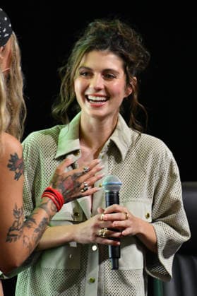 NEW YORK, NY - JULY 18: Emily Bader pictured during Netflix Games and FIFA: The Couch Cup on day 3 of Fanatics Fest NYC on July 18, 2026 at Javits Center in New York City. Copyright: xmpi099 MediaPunchx