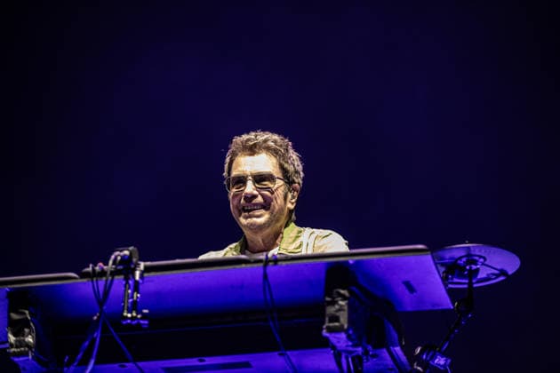 Jean Michel Jarre live in Modena, Italy - 18 Jul 2026 French musician and electronic music pioneer Jean-Michel Jarre performs live on stage at Piazza Roma in Modena for the Grand Finale of the Jazz Open Modena festival. The show, tour s only Italian date, fused music and technological innovation through the use of monumental lasers, artificial intelligence, and architectural mapping. Modena Italy Copyright: xCarloxVerganix xSOPAxImagesx JMJ26(17)