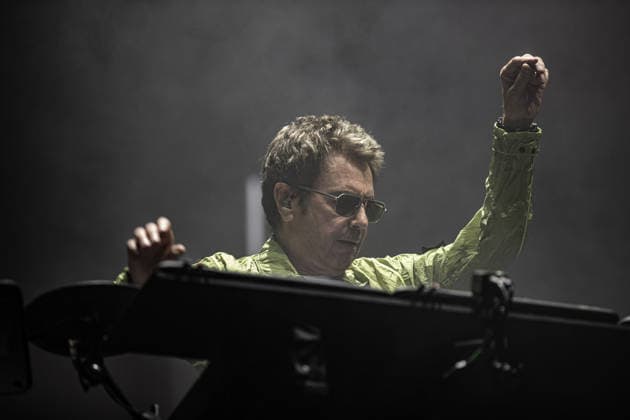 Jean Michel Jarre live in Modena, Italy - 18 Jul 2026 French musician and electronic music pioneer Jean-Michel Jarre performs live on stage at Piazza Roma in Modena for the Grand Finale of the Jazz Open Modena festival. The show, tour s only Italian date, fused music and technological innovation through the use of monumental lasers, artificial intelligence, and architectural mapping. Modena Italy Copyright: xCarloxVerganix xSOPAxImagesx JMJ26(20)