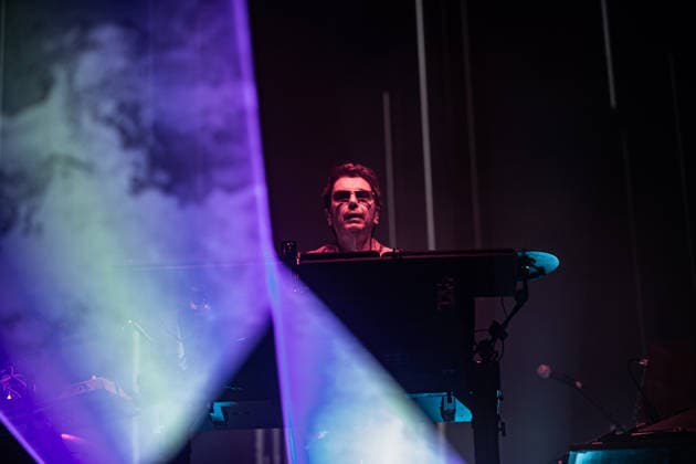 Jean Michel Jarre live in Modena, Italy - 18 Jul 2026 French musician and electronic music pioneer Jean-Michel Jarre performs live on stage at Piazza Roma in Modena for the Grand Finale of the Jazz Open Modena festival. The show, tour s only Italian date, fused music and technological innovation through the use of monumental lasers, artificial intelligence, and architectural mapping. Modena Italy Copyright: xCarloxVerganix xSOPAxImagesx JMJ26(23)
