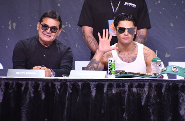 NEW YORK, NY - JULY 18: Henry Garcia and Ryan Garcia pictured during Zuffa Boxing Press Conference on day 3 of Fanatics Fest NYC on July 18, 2026 at Javits Center in New York City. Copyright: xmpi099 MediaPunchx